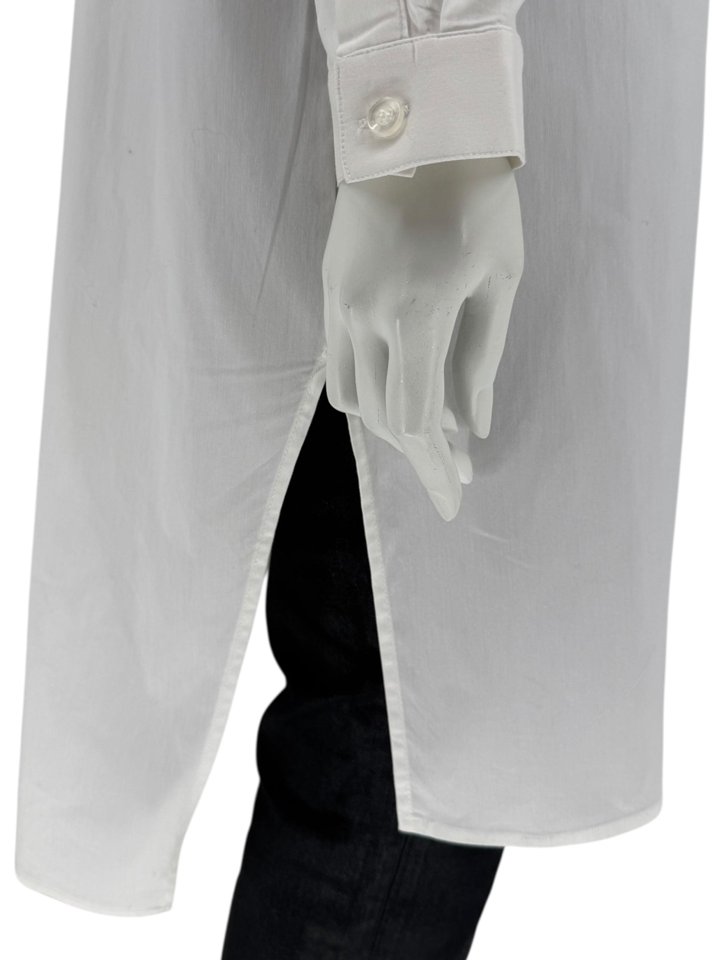 Jennifer Trosyian White Long Shirt Dress – Size 10
