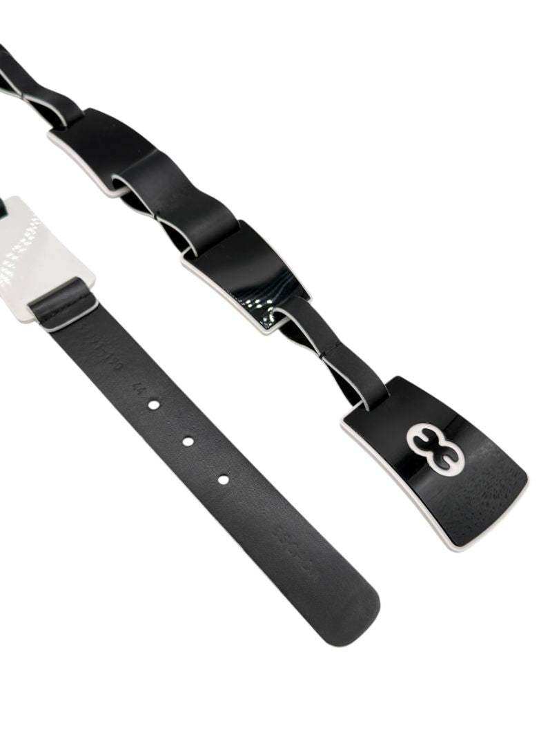 Escada Black Lucite & Leather Statement Belt – XL