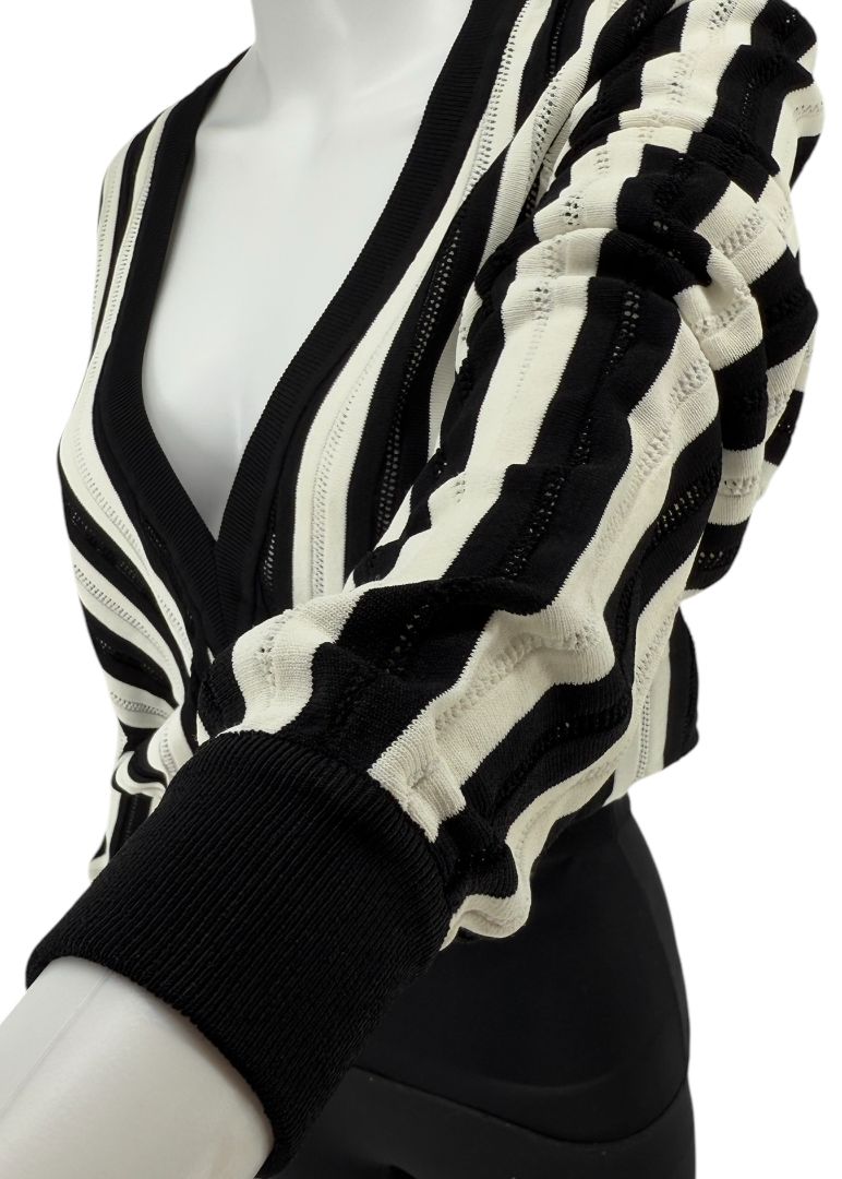 Givenchy Black & White Striped Knit Sweater – Size L
