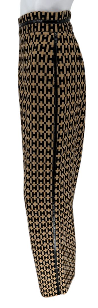 Vintage Halston “H” Patterned Straight-Leg Pants