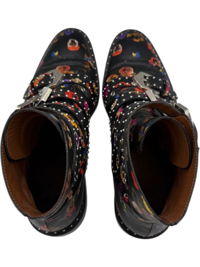 Givenchy Floral Studded Buckle Boots – Size 40