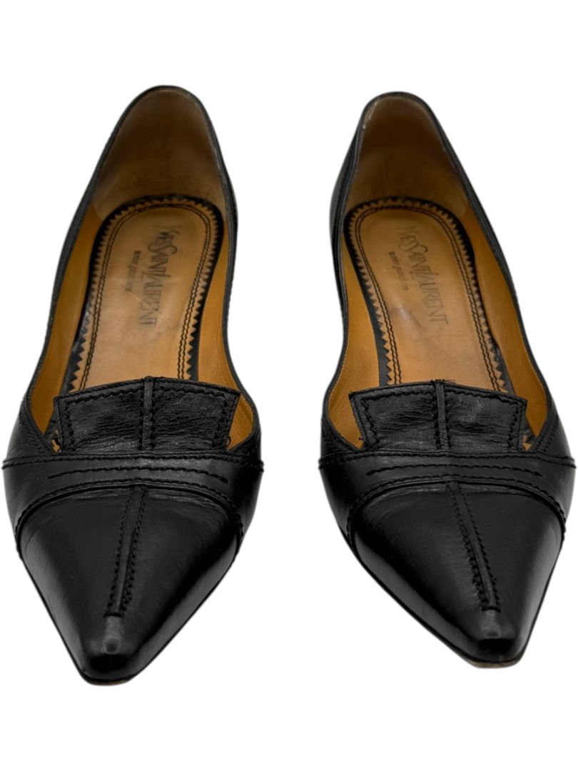 Yves Saint Laurent Black Leather Pumps – Size 41