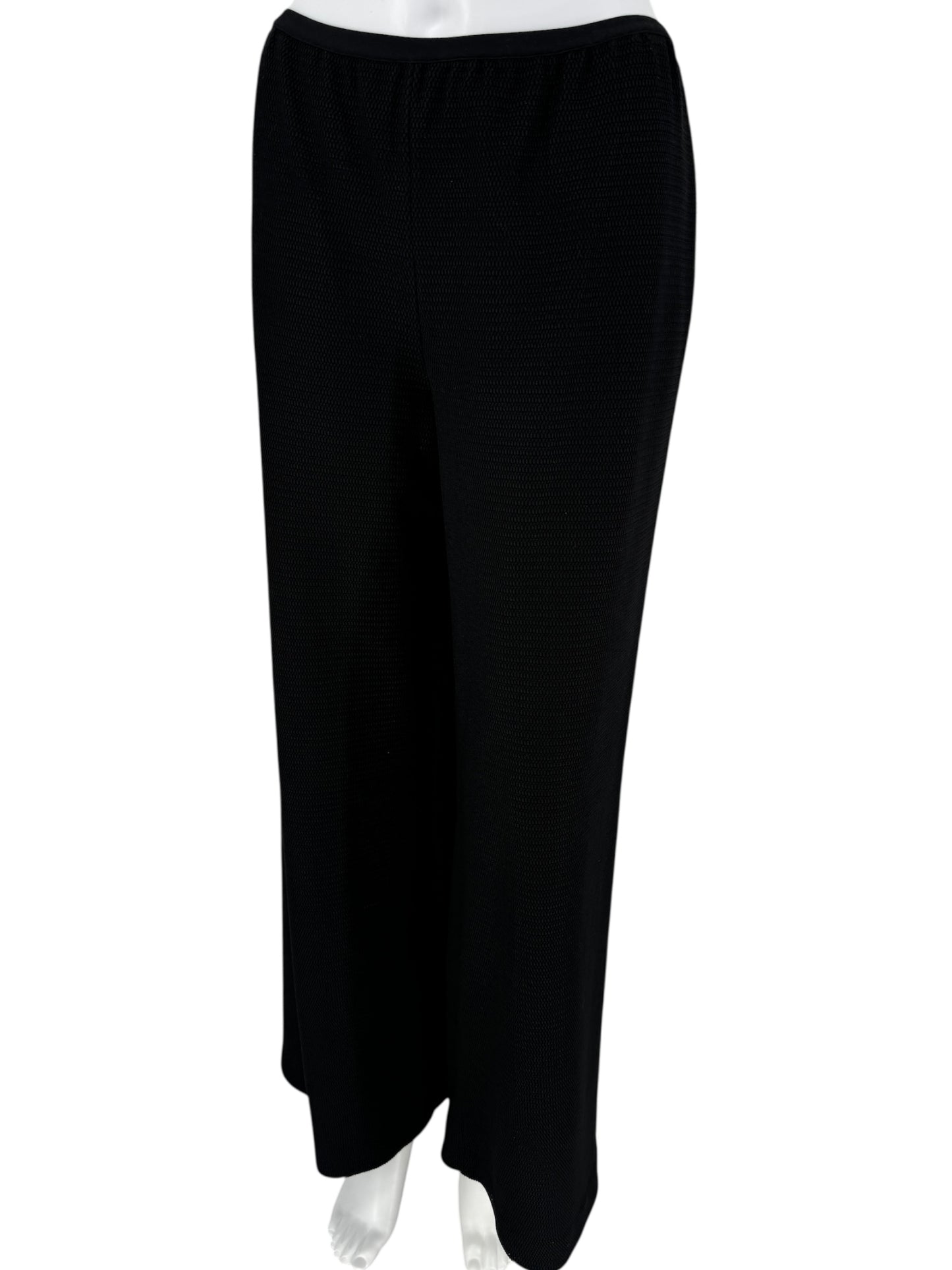 Alaïa Black Piqué Knit Wide-Leg Pants - Size 42