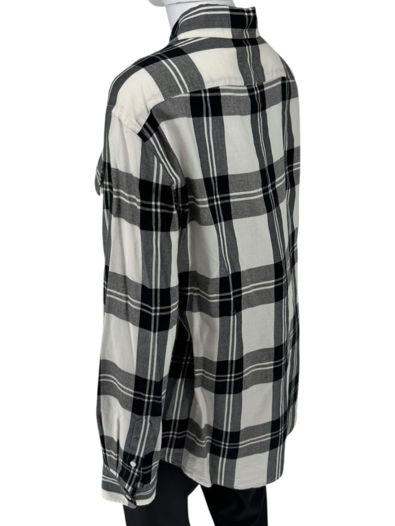 Ralph Lauren Purple Label Black & Ivory Plaid Button-Up Shirt – Size 10