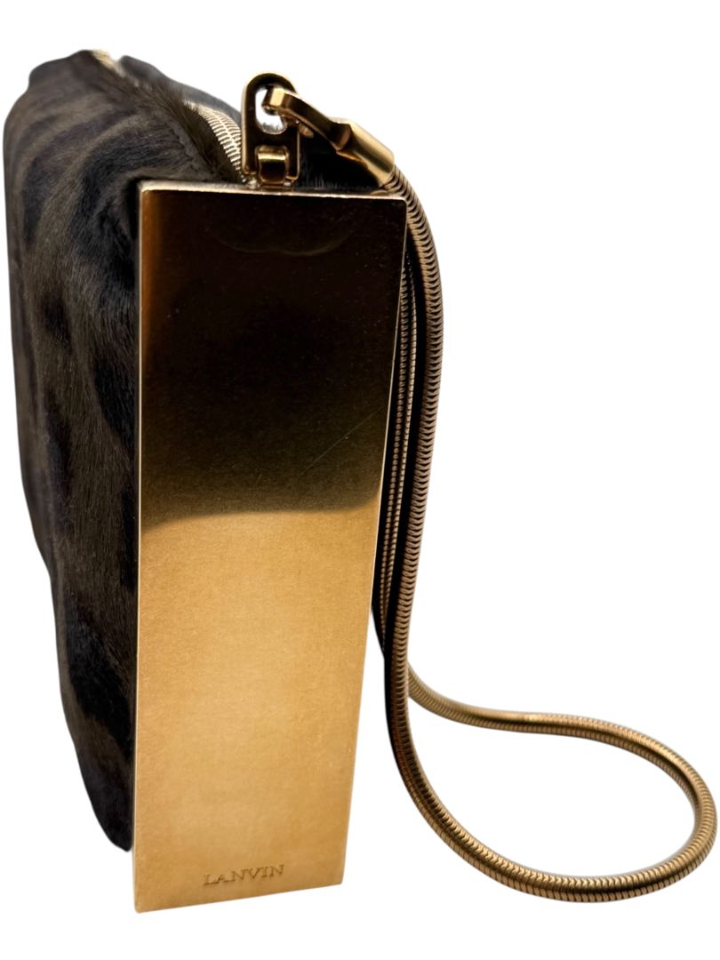LANVIN Calf Hair Leopard Clutch – Excellent Pre-Owned Condition