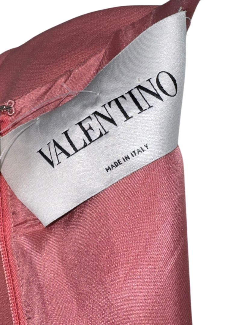 Valentino Rose Pink Crepe Ruffle Sleeve Shift Dress – Size 10