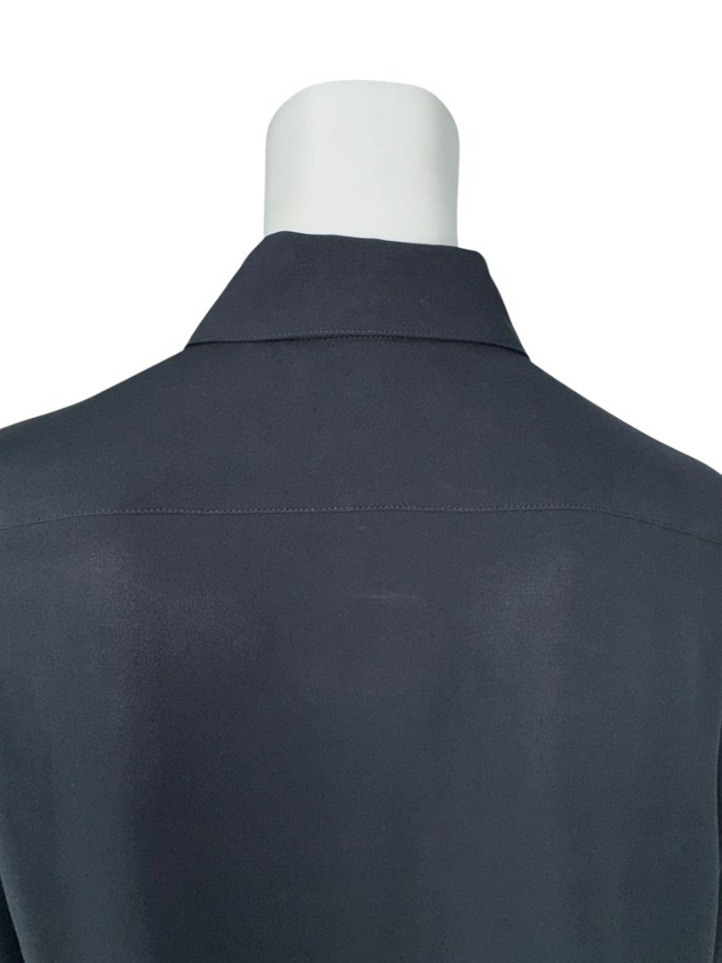 The RowThe Row Midnight Navy Silk Blouse with Twist-Sleeve Detail – Size M