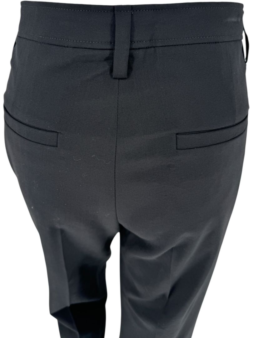 Brunello Cucinelli Black Tapered Wool Trousers with Monili Belt Loop - Size 10