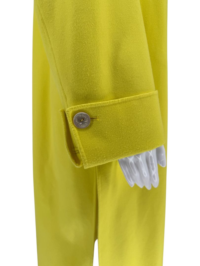 Agnona Yellow Side Slit coat with pockets cuffed - IT 38