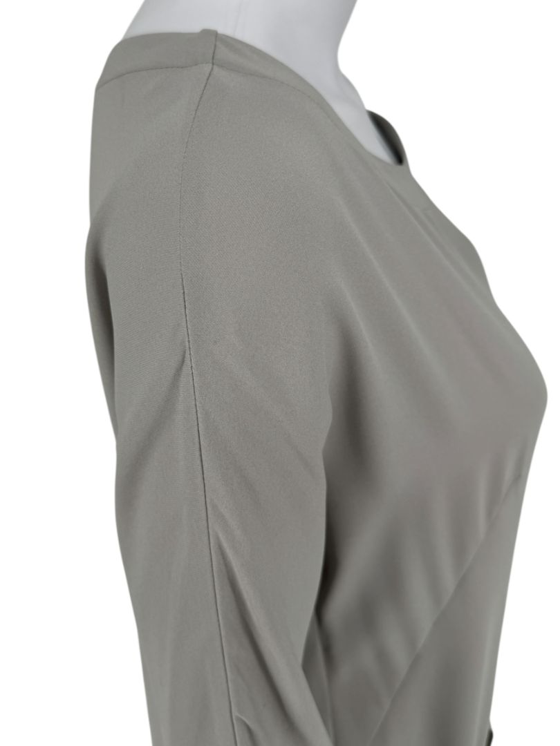Akris Gravel Grey Long Silk Tunic Blouse – Size 8