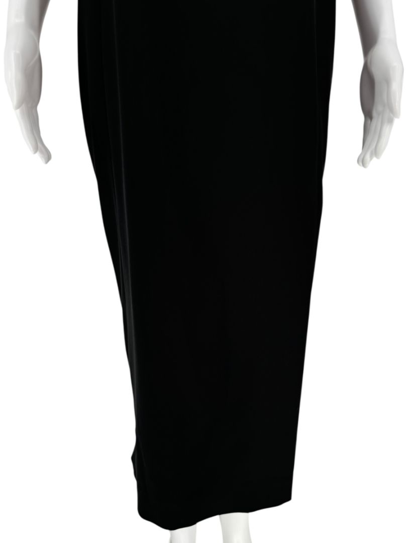 Akris Black Cold-Shoulder Silk-Blend Midi Dress – Size US 12