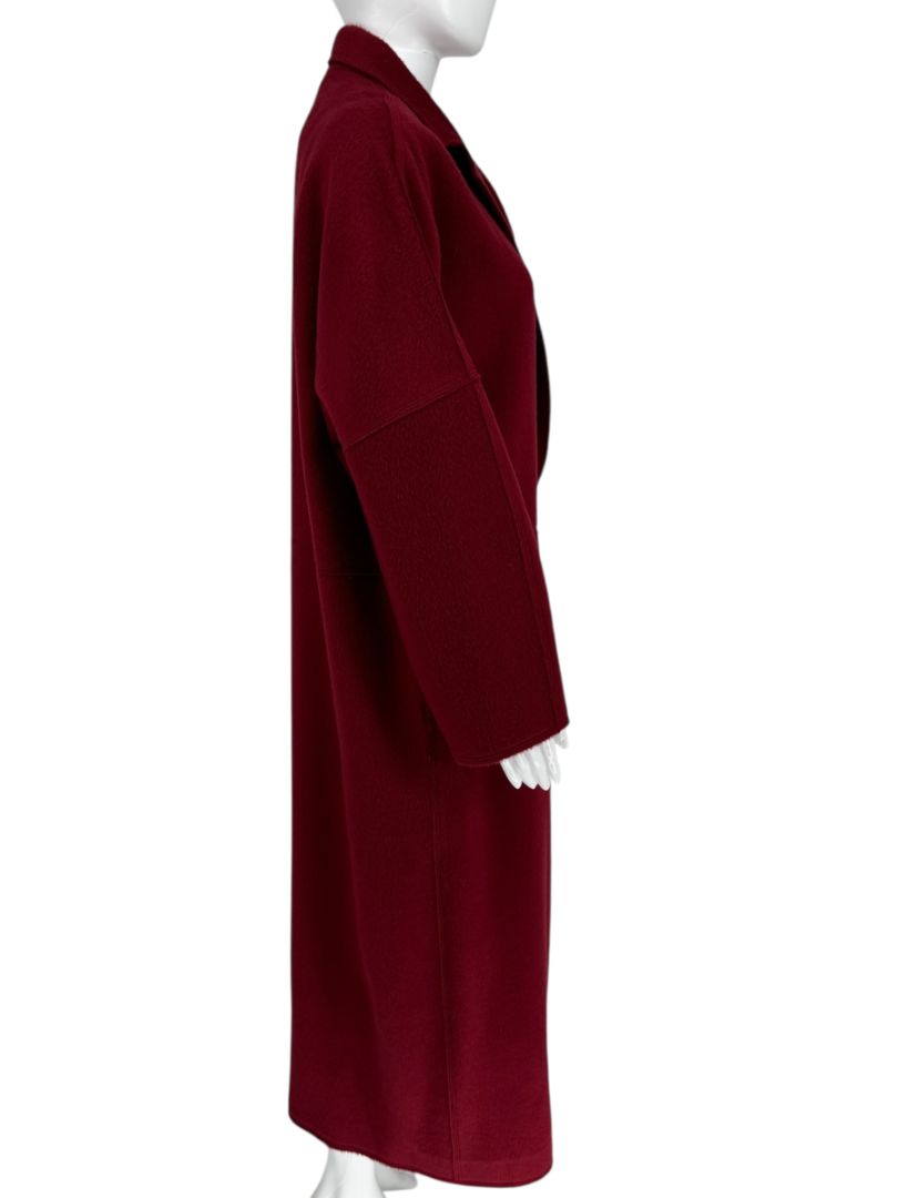 Pamella Roland Burgundy Cashmere Double-Breasted Coat – Size L