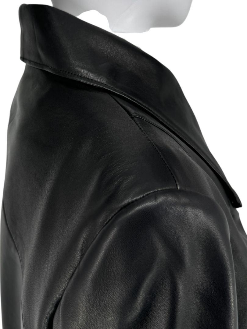 Pamella Roland Black Leather Moto Jacket - Large