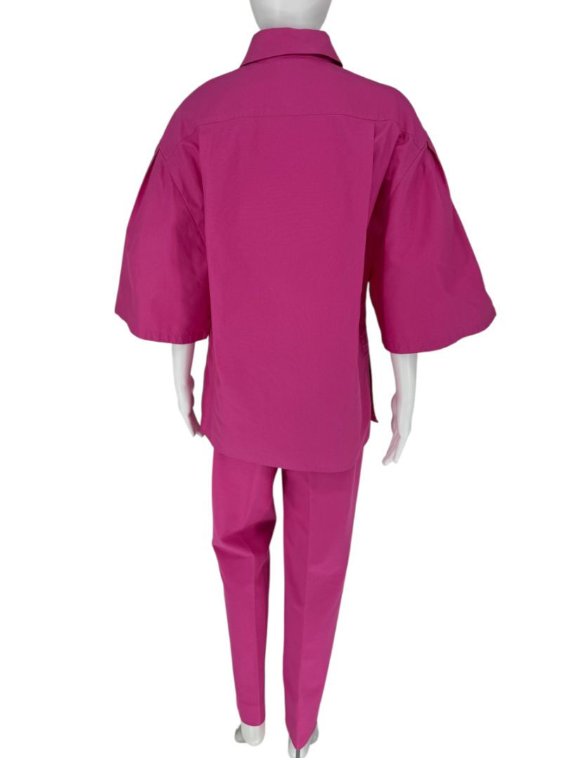 Max Mara Pink Cotton Top & Viscose Pant Set – Size Top 6 / Pants 12