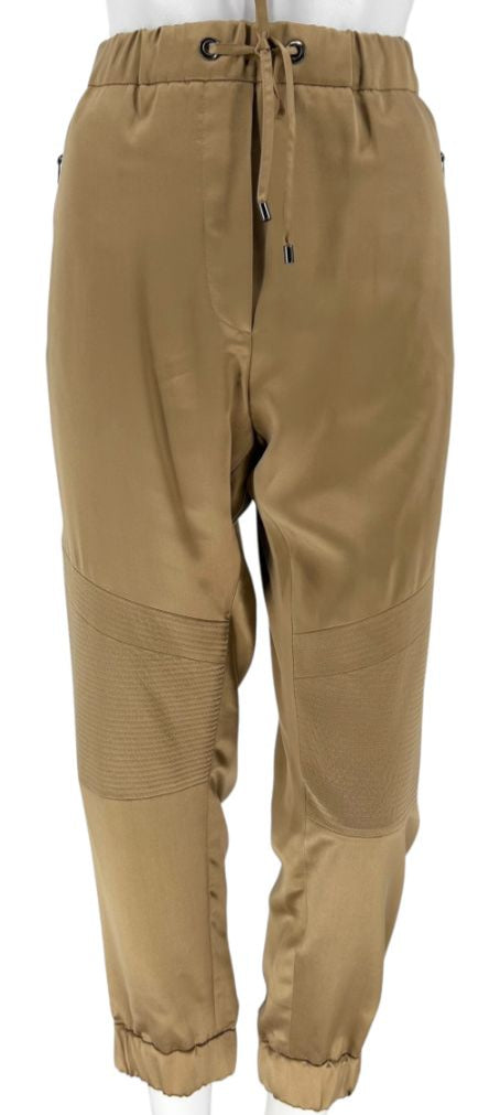 NWT Brunello Cucinelli Tan Silk Moto Jogger Pants – Size IT 44 / US 8