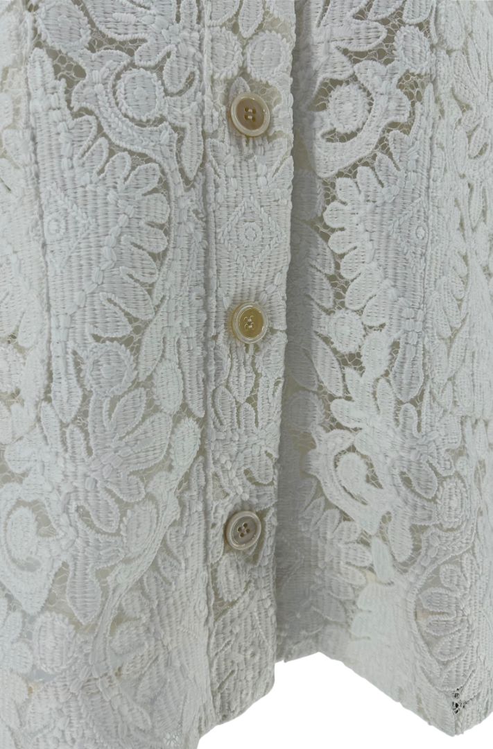 Chloé Milk White Embroidered Lace Shirt Dress – Size FR 42