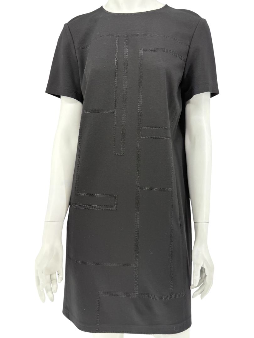 Lafayette 148 Black Textured Knit Shift Dress - Size M