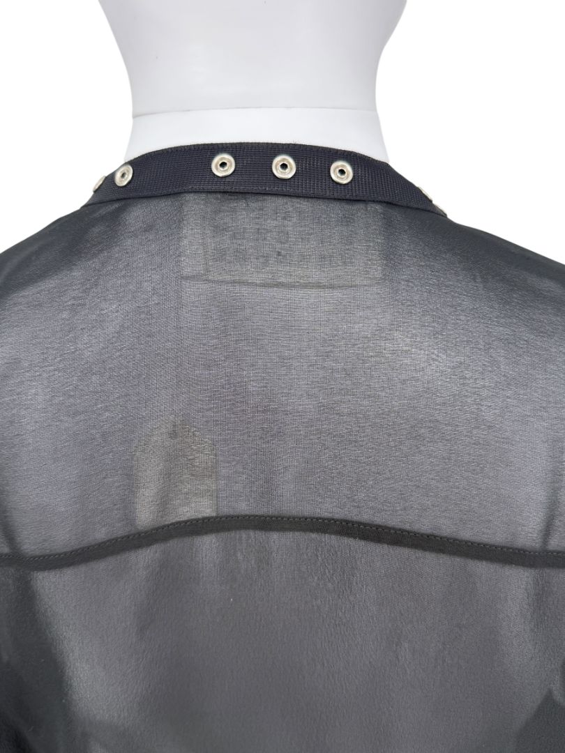 Maison Margiela Sheer Black Button-Front Blouse/Cover-Up – IT 42