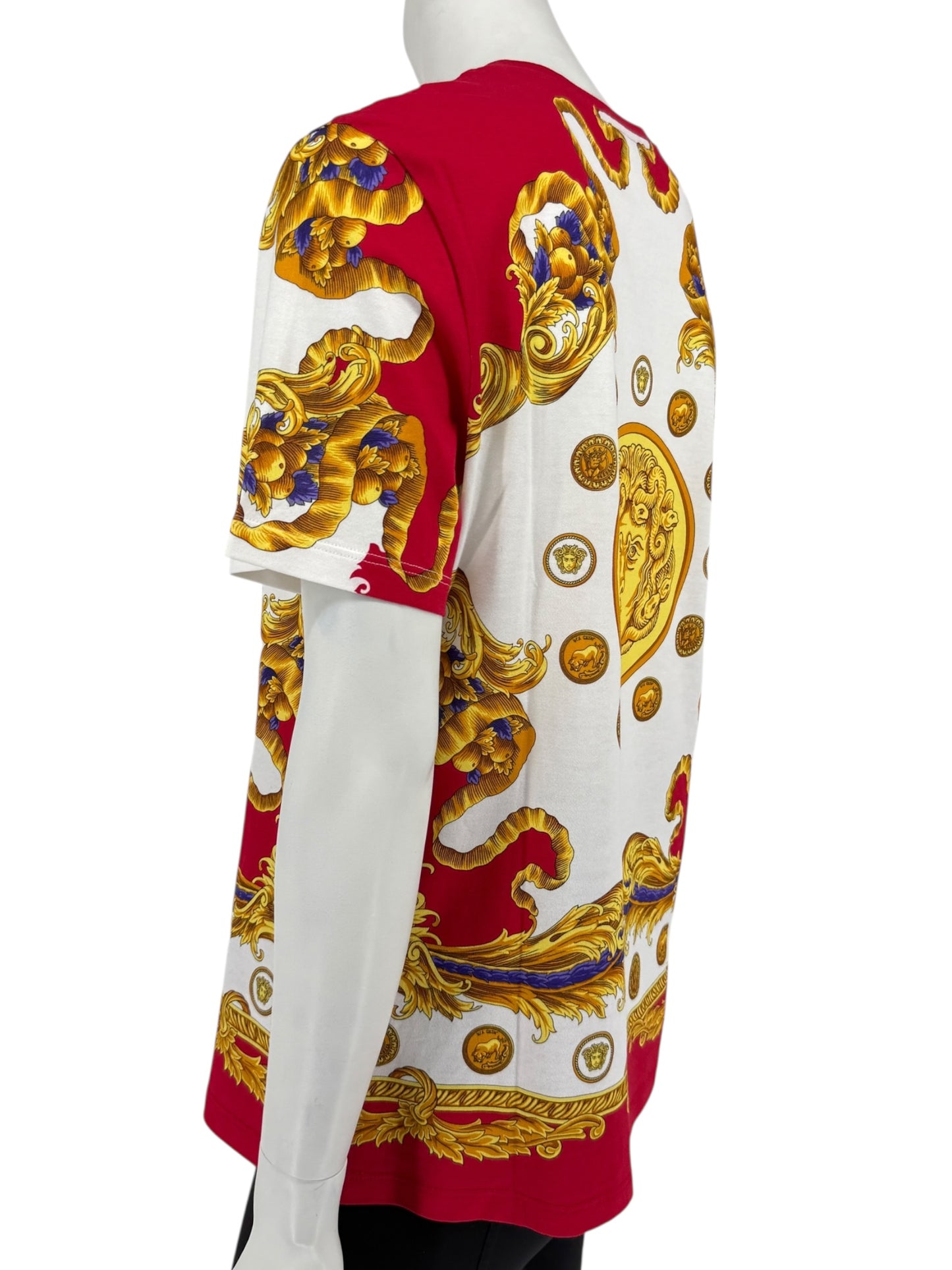 Versace Red & White Medusa Baroque Graphic T-Shirt – Size IT 42