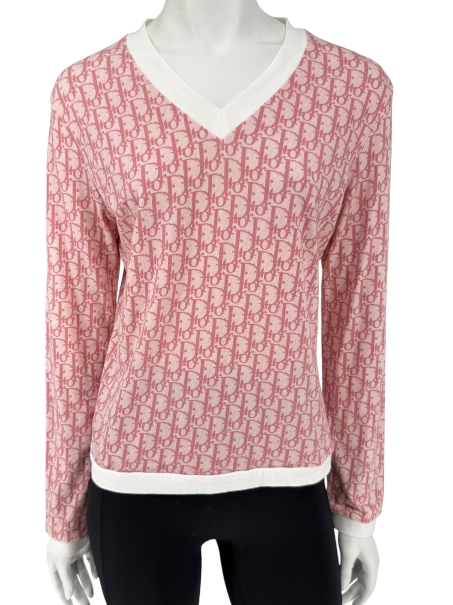 Christian Dior by John Galliano Diorissimo V-Neck Long Sleeve Shirt – Size FR 44