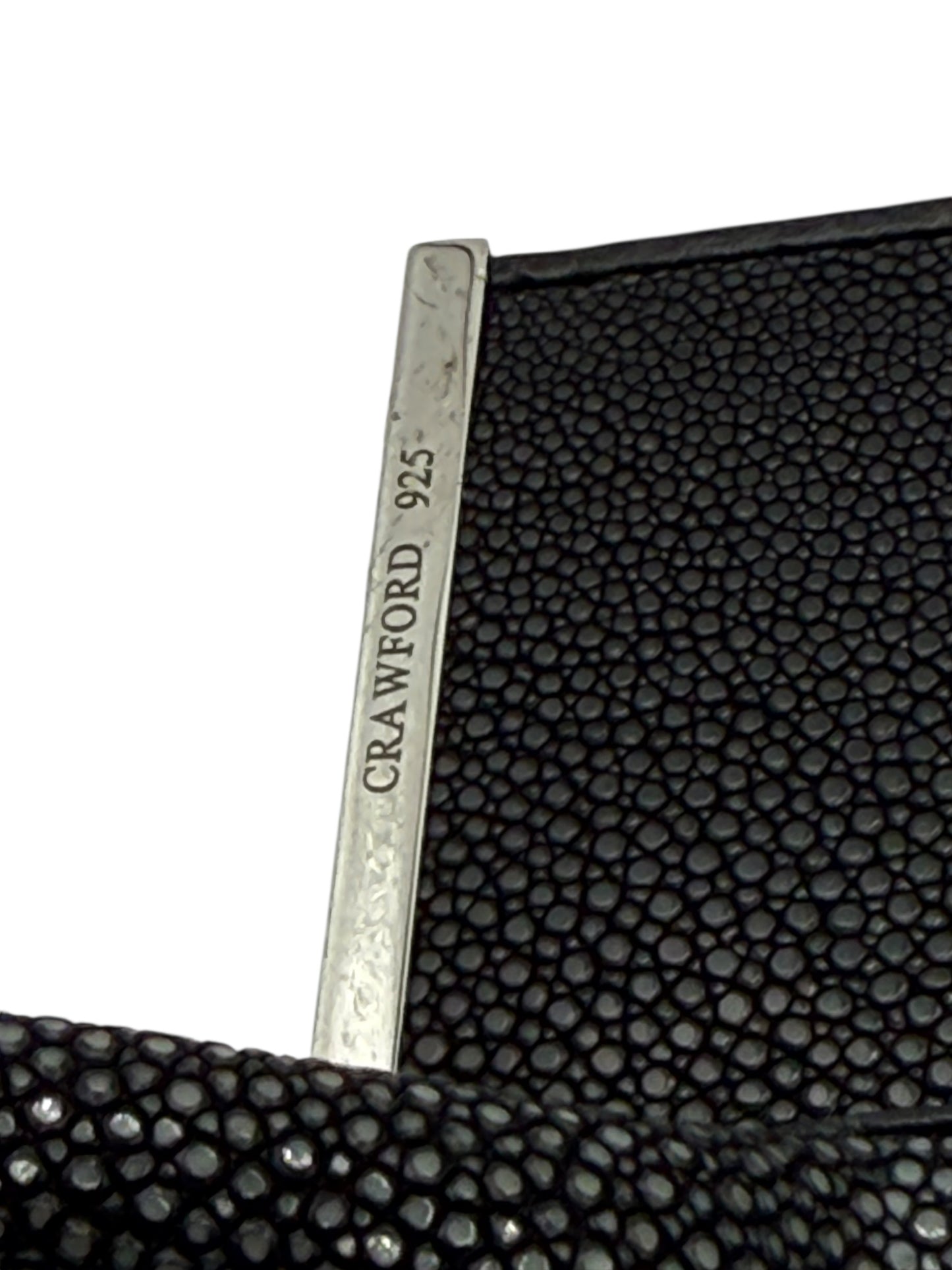 Crawford Black Shagreen/Stingray Top Handle Bag w/ 925 Silver Hardware