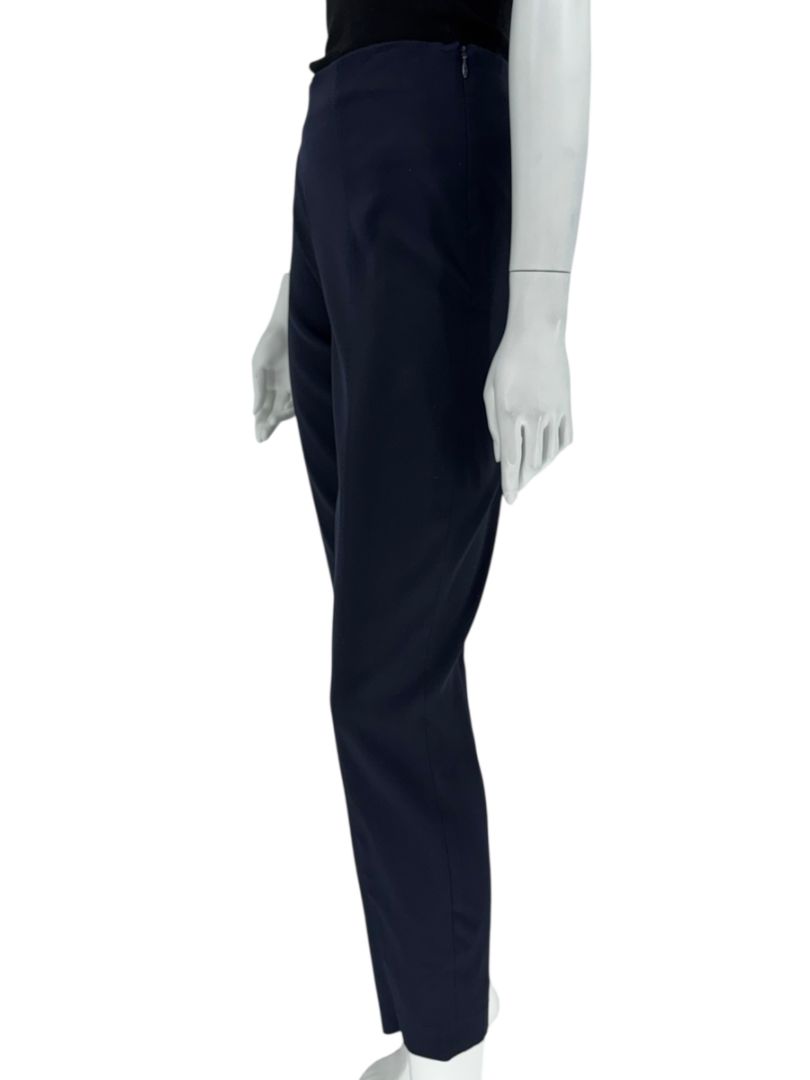 The Row Navy Wool-Silk Blend Cropped Trousers – Size 10