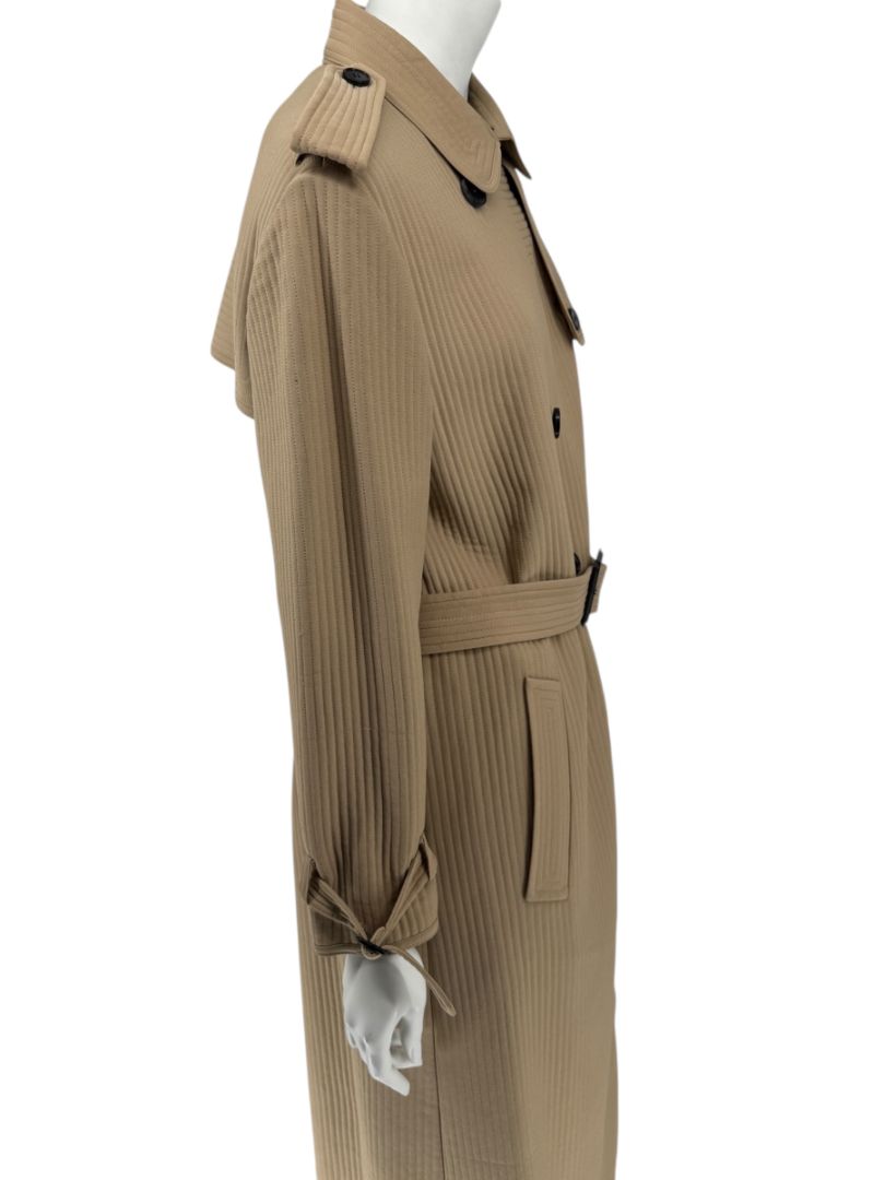 Valentino Camel Quilted Longline Trench Coat – Size IT 44 / US 10