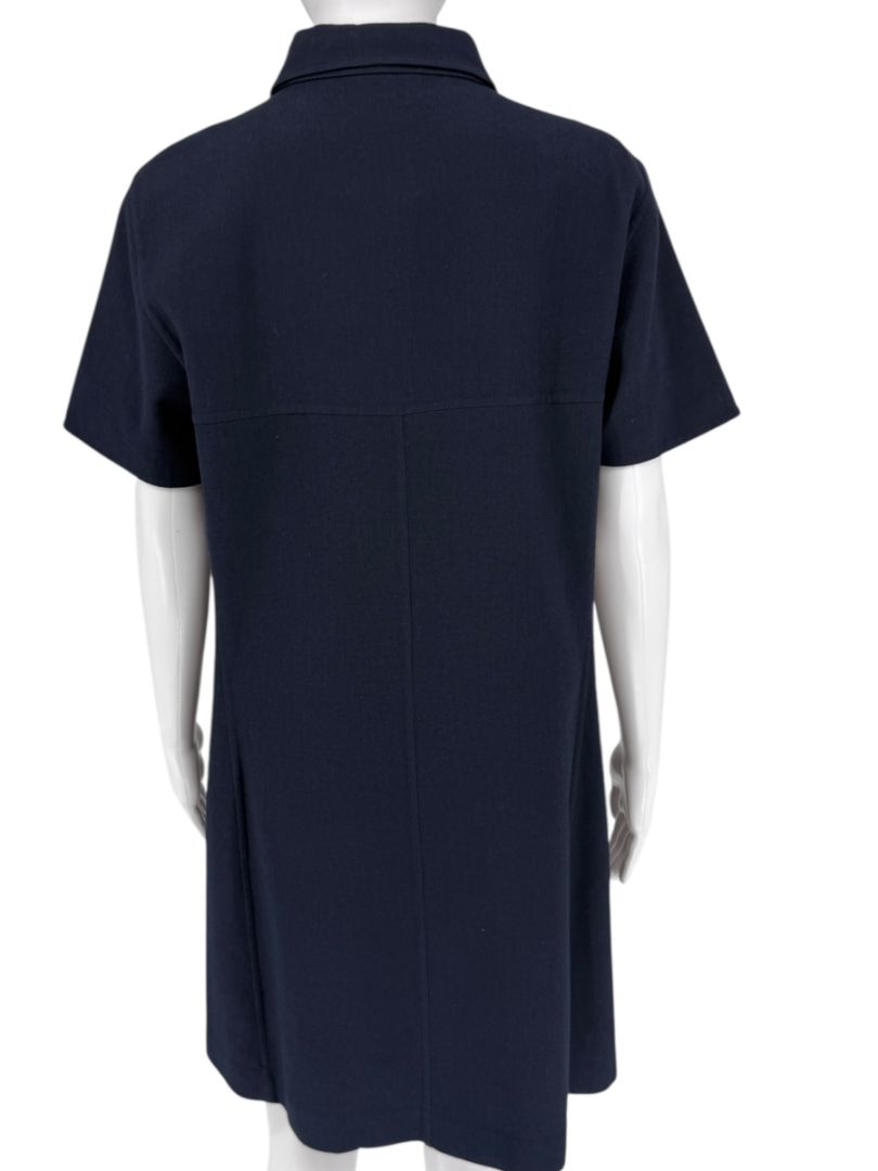 Akris Navy Short Sleeve Polo Dress – Size US 10