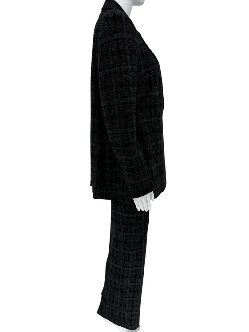 A-K-R-I-S Punto Charcoal Glen Plaid Blazer & Pants Set – Size 10