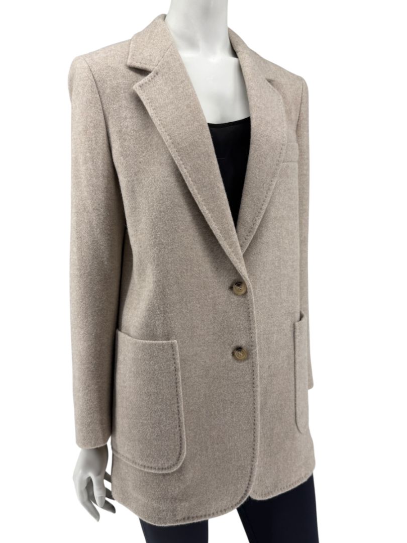 Max Mara Bronze-Gold Wool-Blend Blazer – Size IT 44