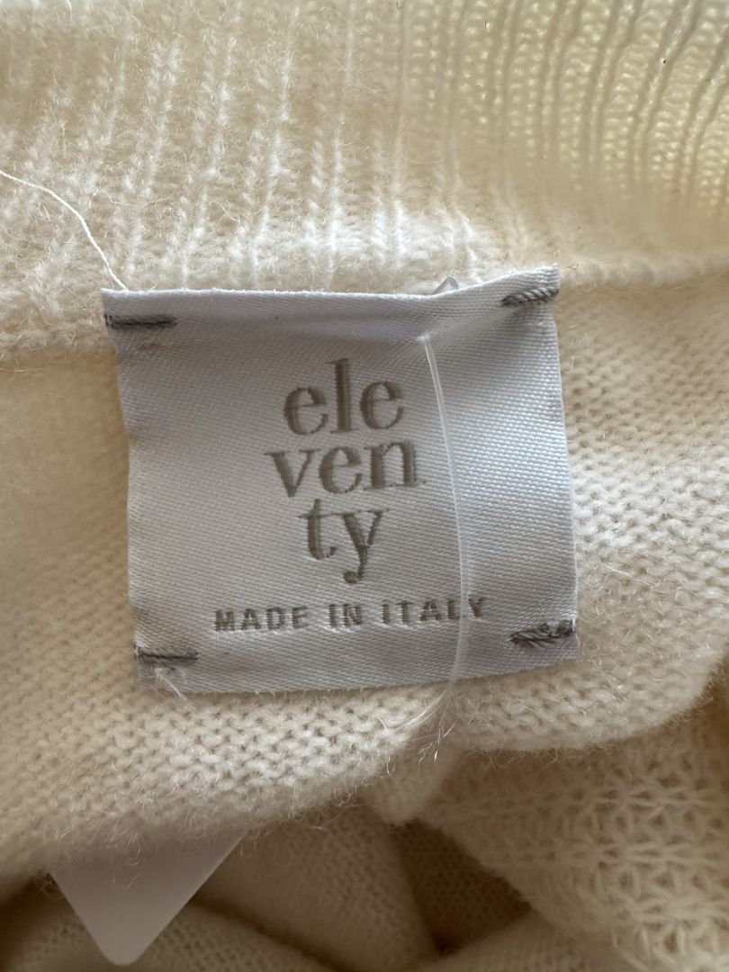 Eleventy Ivory Wool & Cashmere Crewneck Sweater – Size M