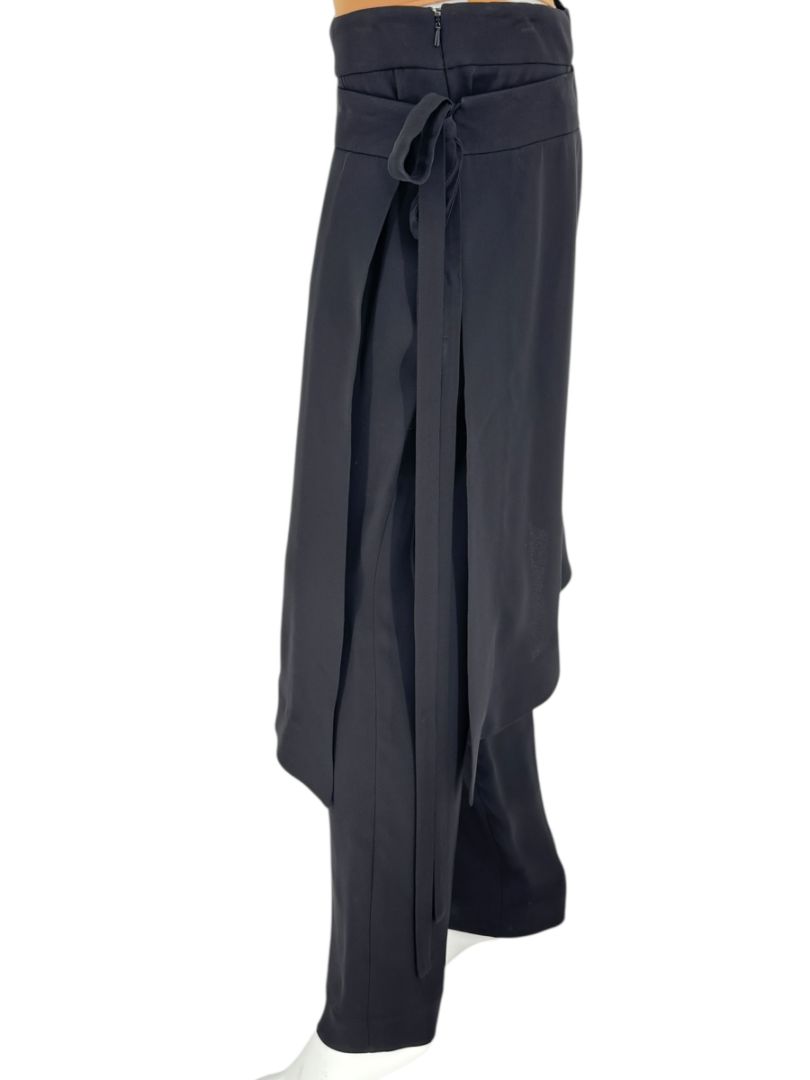 NWT Oscar de la Renta Black Asymmetric Overlay Pants – Size 10