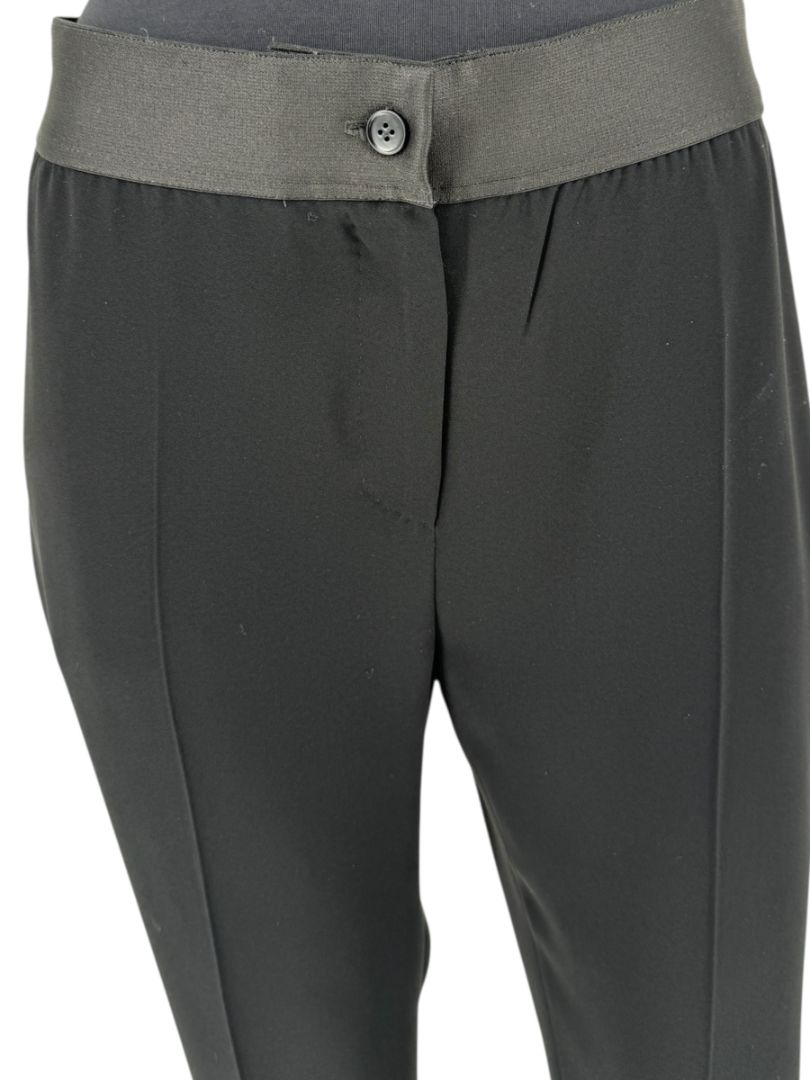 Max Mara Black Tailored Pants with Contrast Waistband – Size 14 (US)