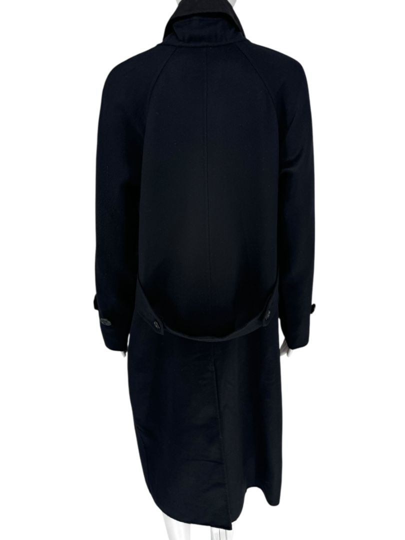 Pamella Roland Navy 100% Cashmere Double-Breasted Coat – L/XL