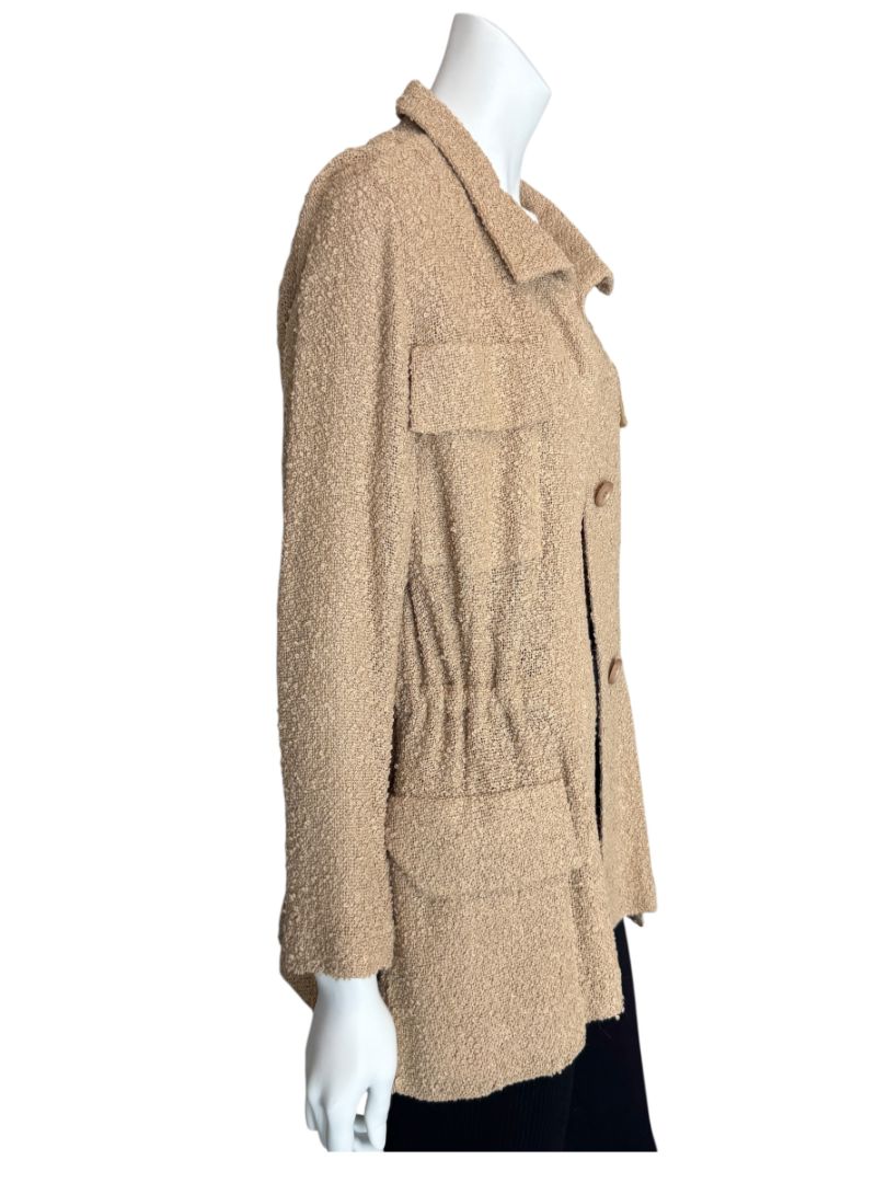 Akris Beige Bouclé Utility Jacket – Size 8