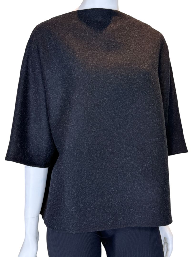 The Row Black Mélange Wool-Blend Top – Size Small