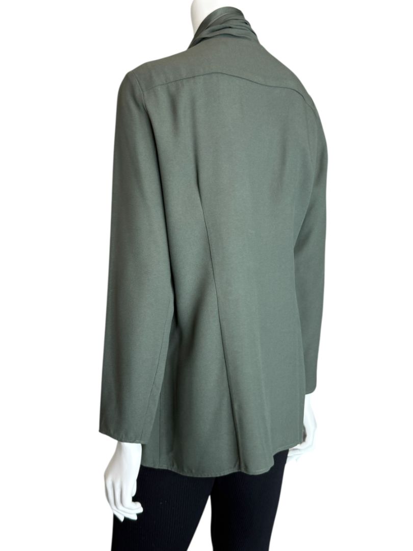 Pamella Roland Sage Green Tie-Neck Blouse – Large