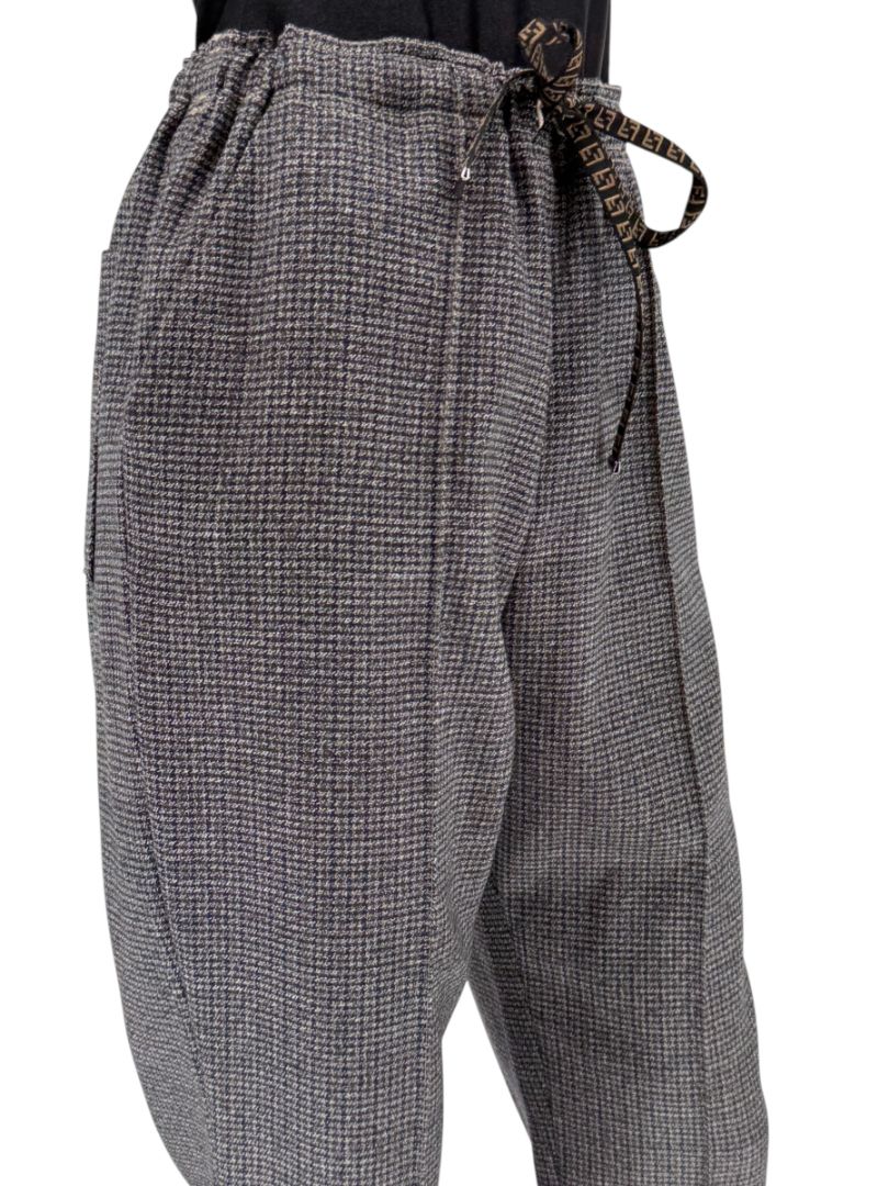 Fendi Roma Grey Wool-Blend Checked Pantsuit – Size IT 42 (Jacket) / IT 40 (Pants)
