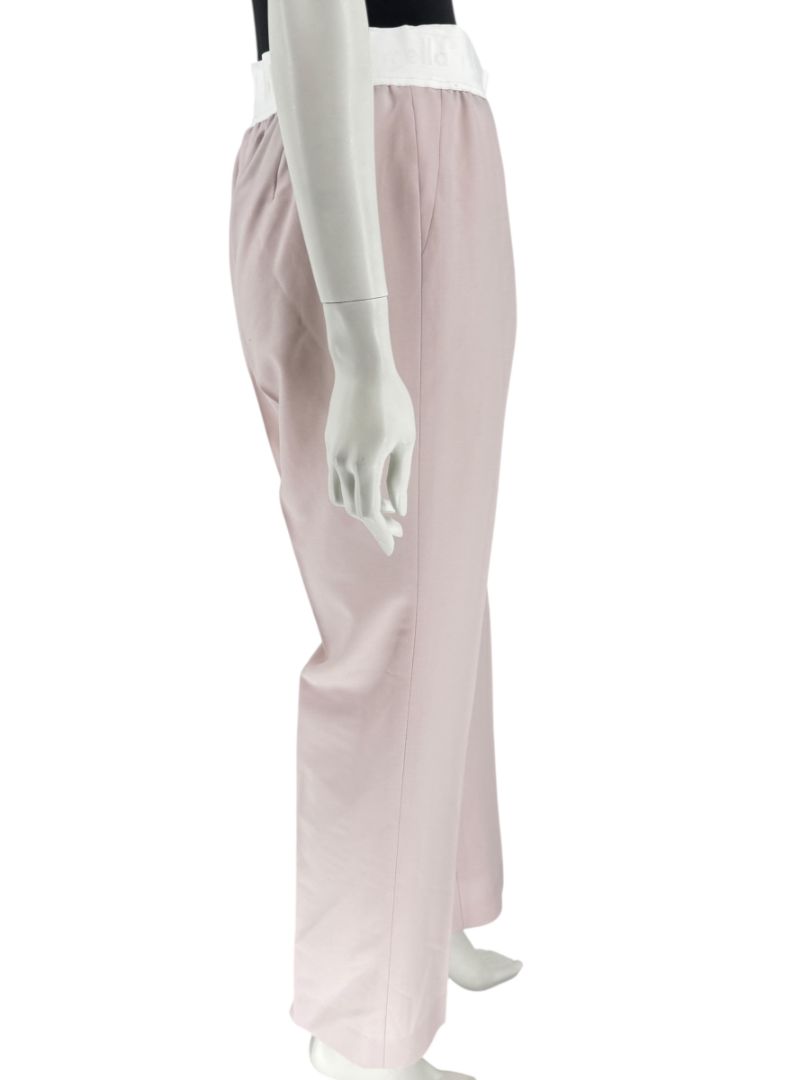 Pamella Roland Pale Pink Pants with White Logo Waistband – Large