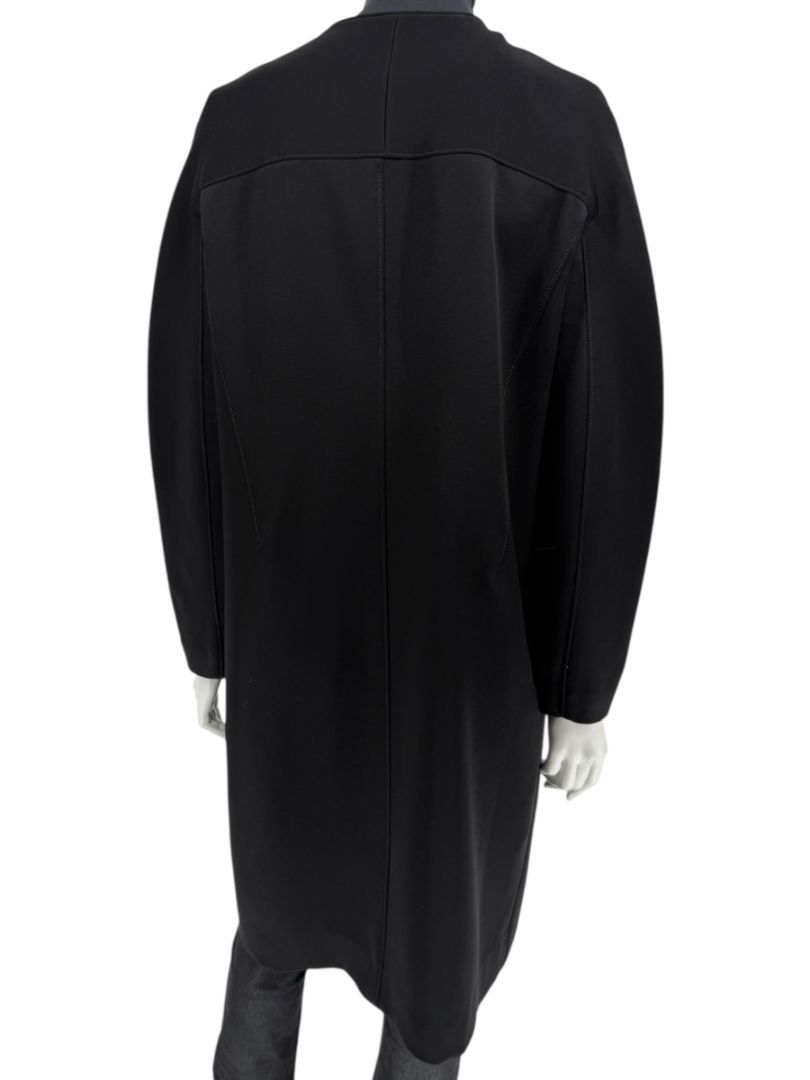 Pamella Roland Black Open-Front Longline Coat – Large
