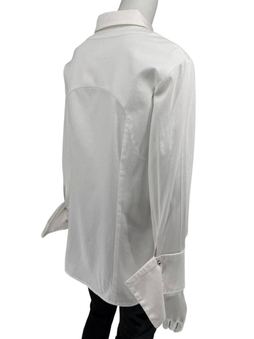 Pamella Roland White Button-Front Shirt – Large