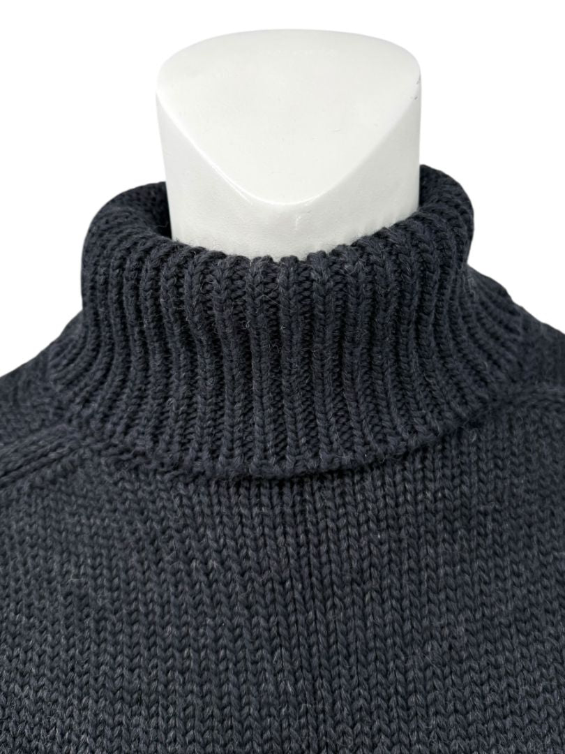 Louis Vuitton Fall 2007 Runway Soft Black Cutaway Turtleneck Sweater – Size M