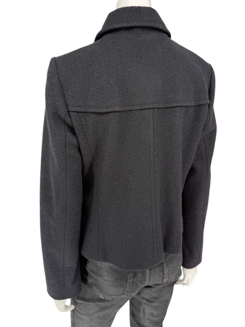 Lida Baday Black Wool Cropped Peacoat – Size 12