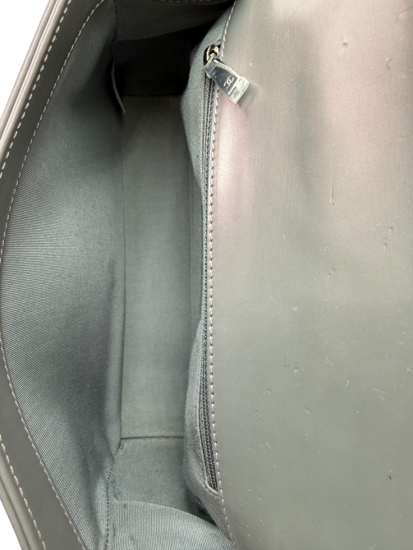 Chanel Lilac Iridescent Patent Calfskin Medium Boy Bag Silver Hardware w/ Box & Card