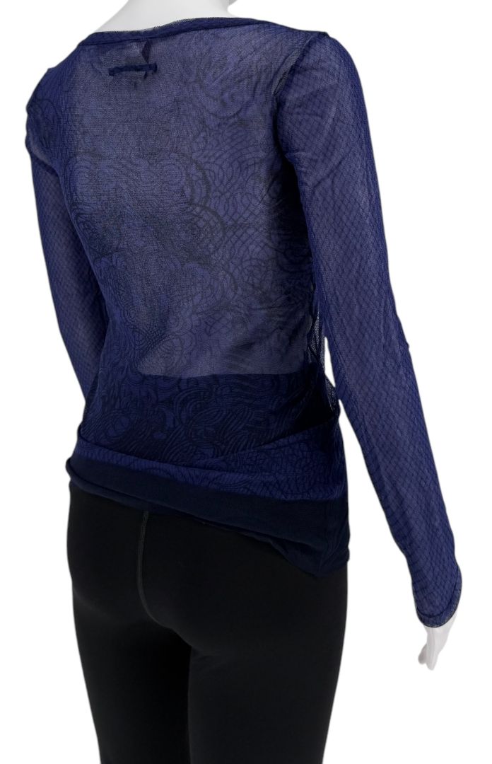 Jean Paul Gaultier Maille Femme Printed Mesh Top - Large