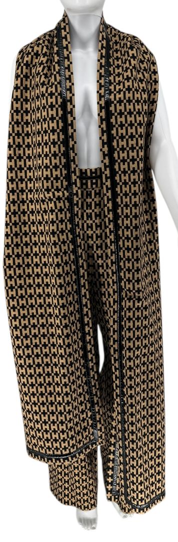 Vintage Halston “H” Patterned Straight-Leg Pants