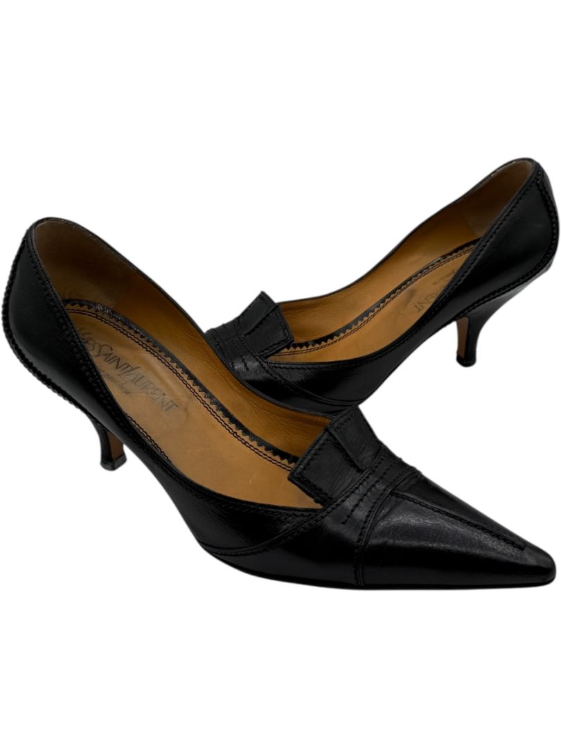 Yves Saint Laurent Black Leather Pumps – Size 41