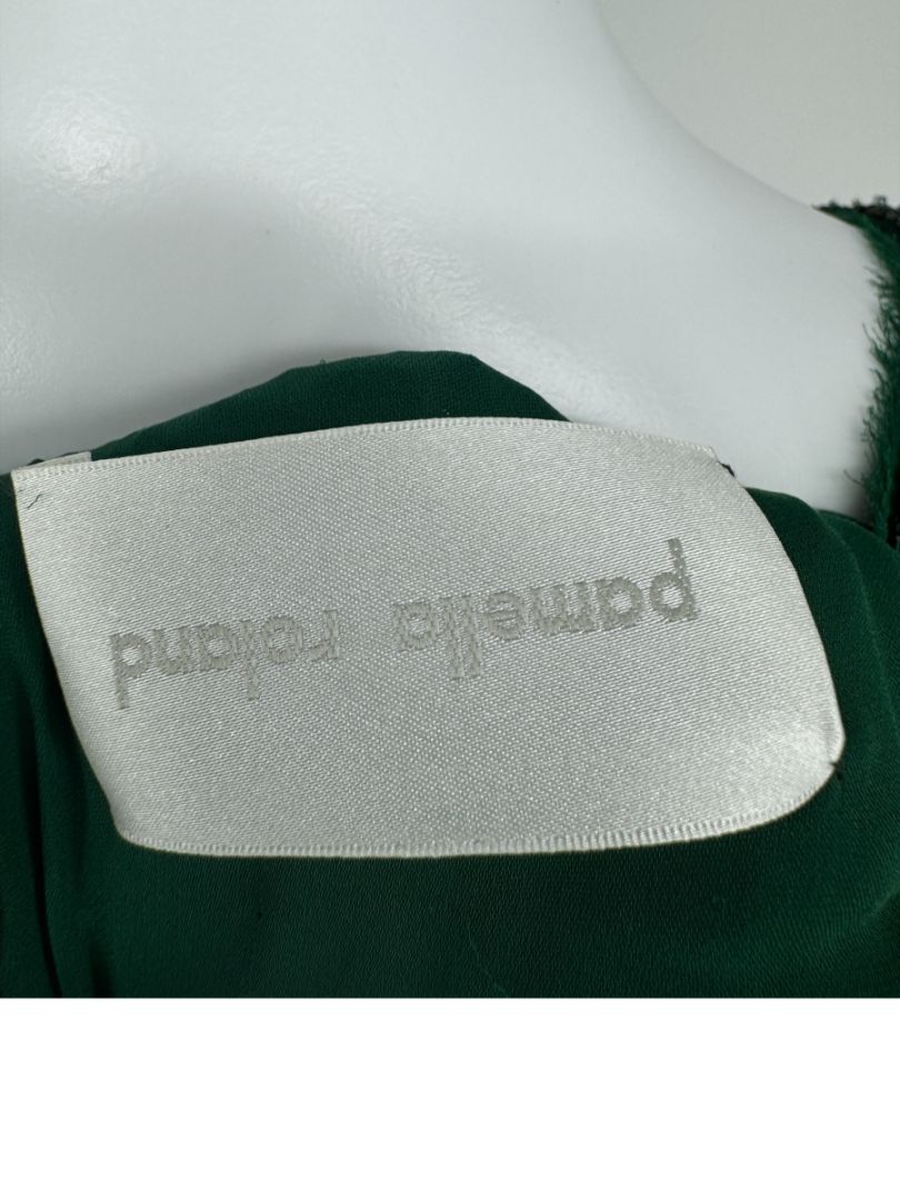 Pamella Roland Emerald Sequin Embellished Dress
