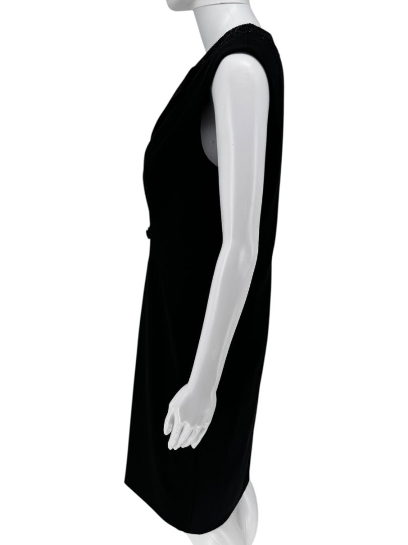 Pamella Roland Embellished Tuxedo-Inspired Sheath Dress