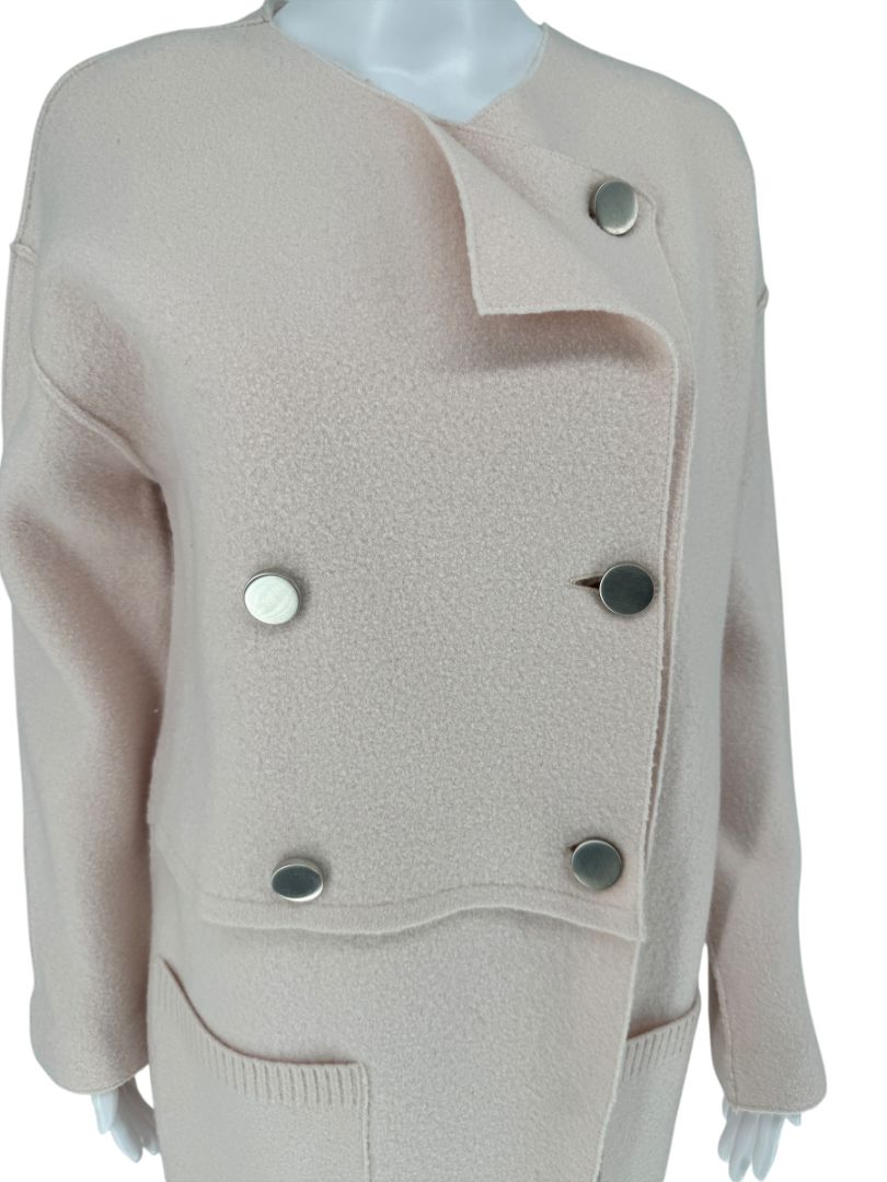 Proenza Schouler Pale Pink Double-Breasted Wool Coat - Small